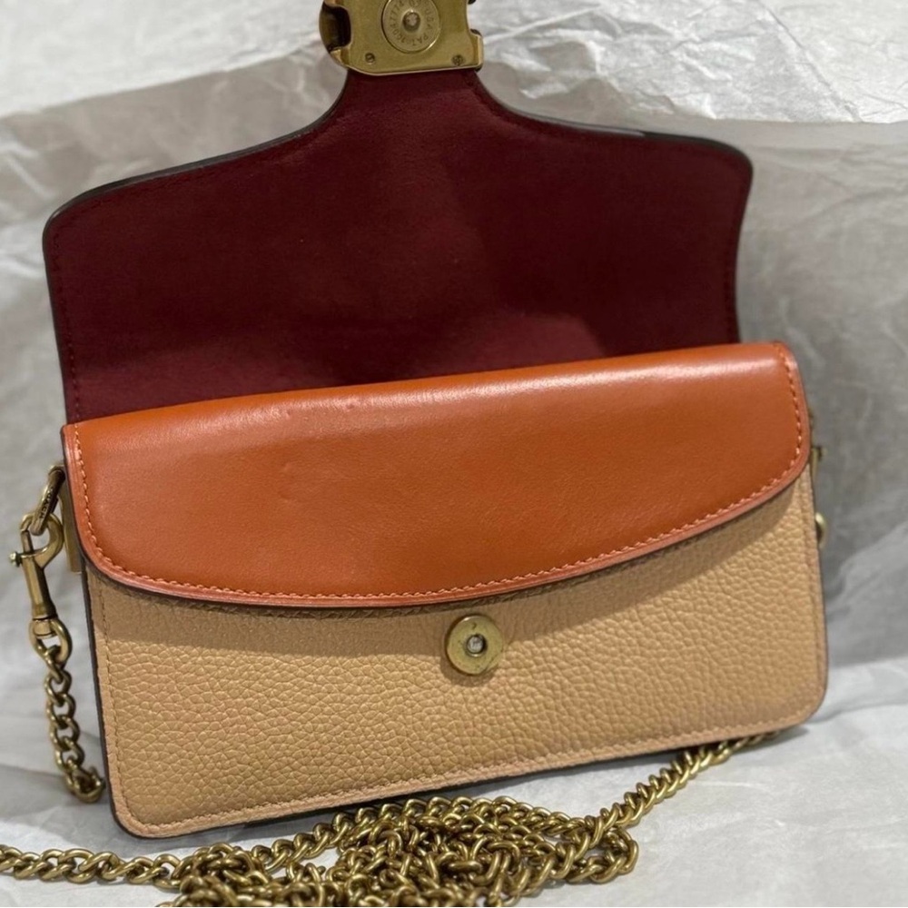 Coach Maroon and Beige Tabby Leather Crossbody Bag - Picture 3 of 8